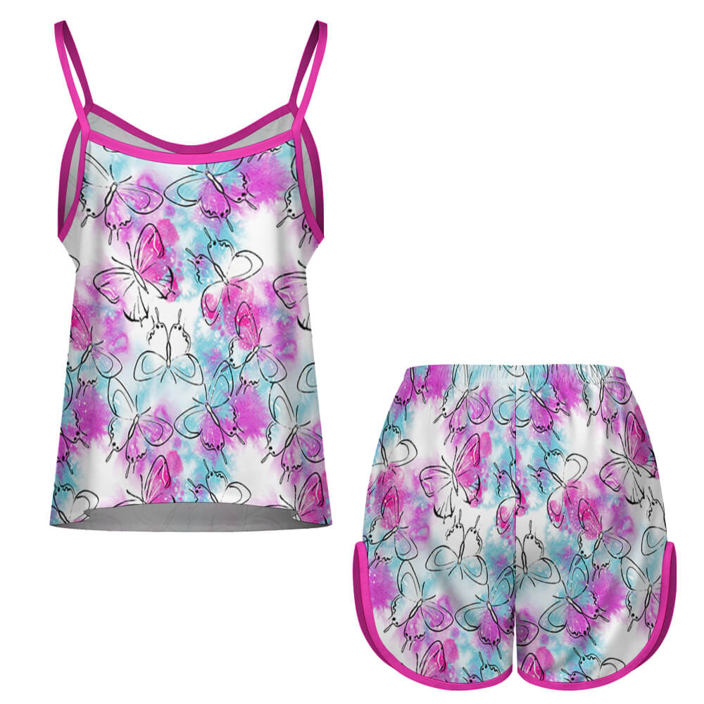 Custom Ladies Satin Camisole Pajama Set