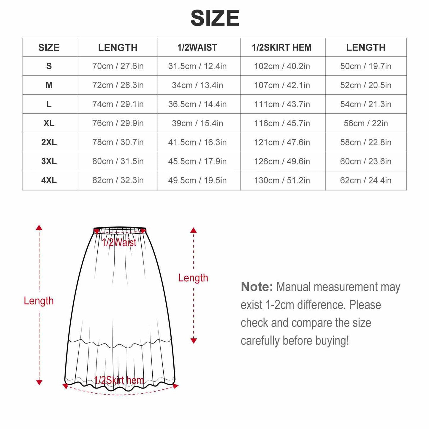Custom Women's Double Chiffon Long Skirt