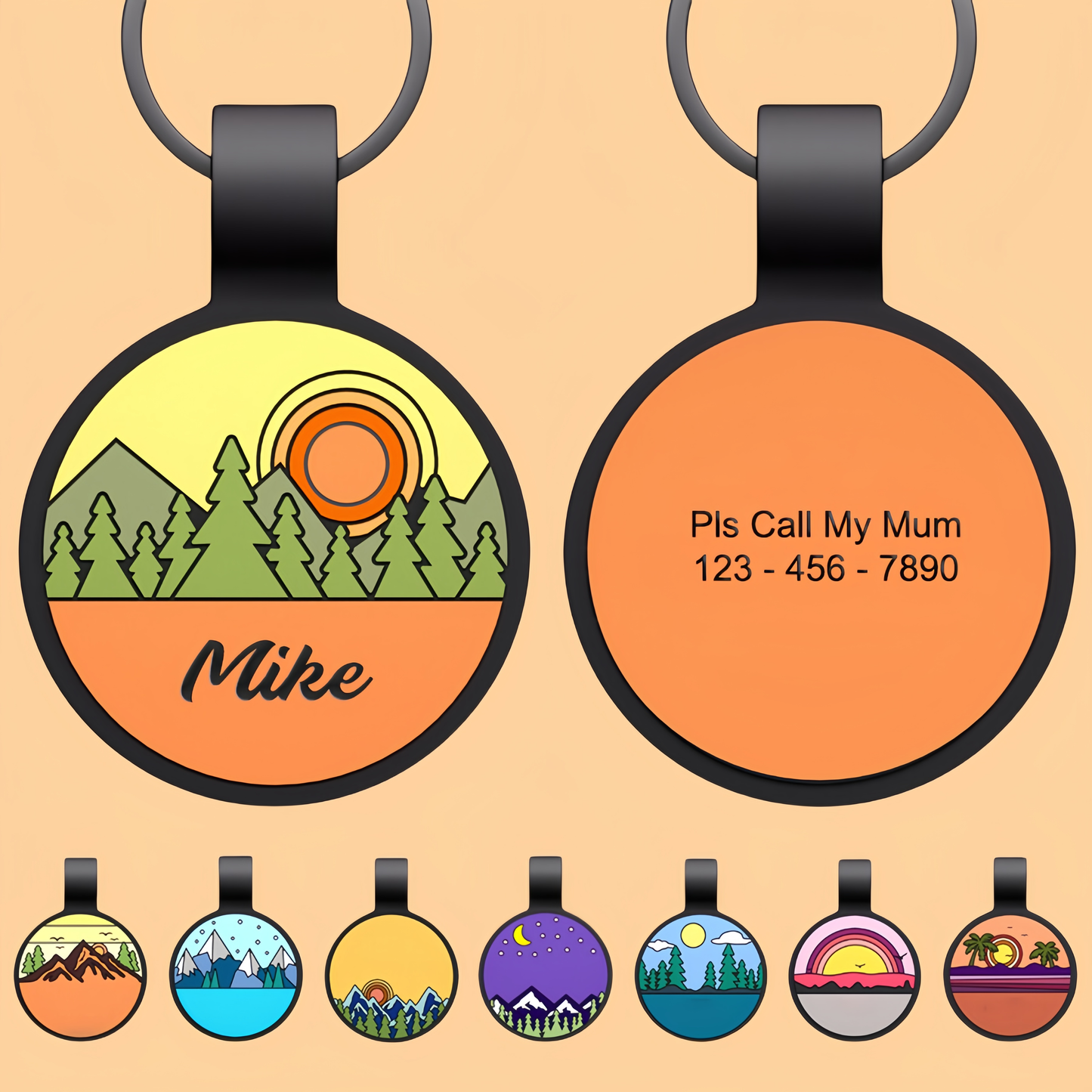 Personalized Engraved Silicone Dog and Cat Name ID Tag