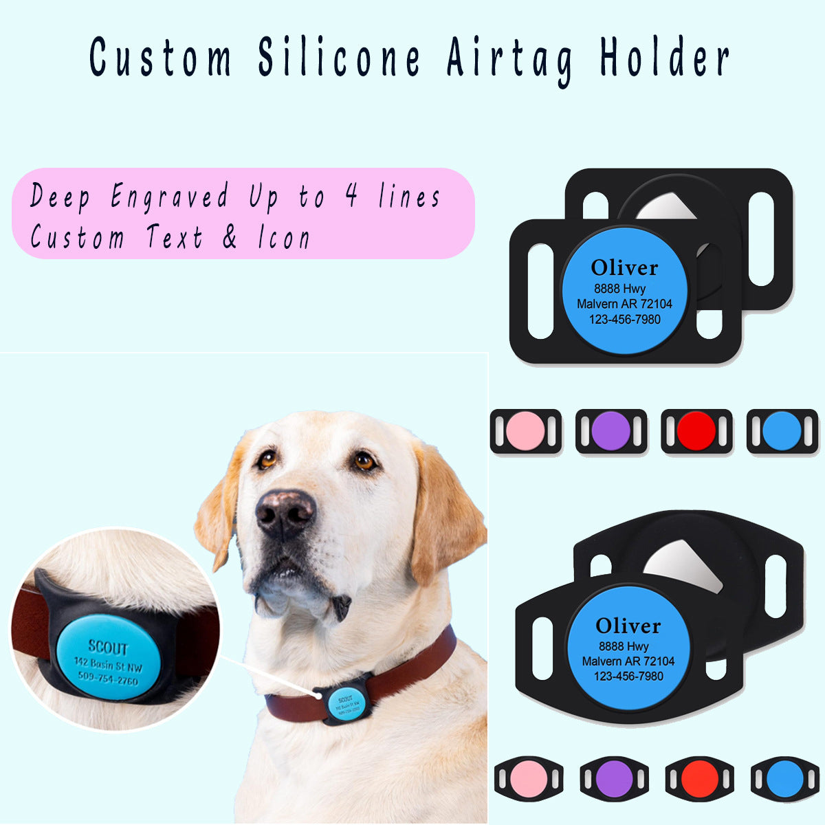 Personalized Airtag Case for Pet Collar
