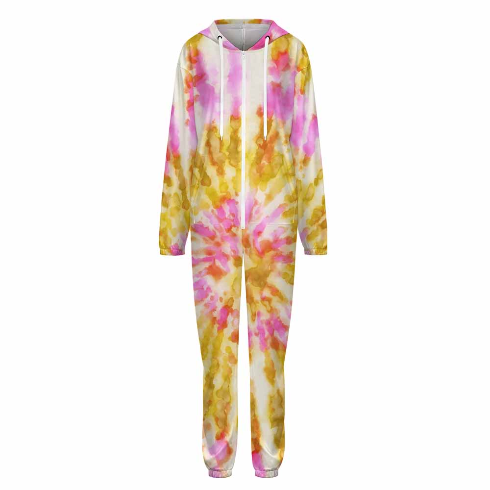 Custom One-piece Zipper Hooded Loungewear