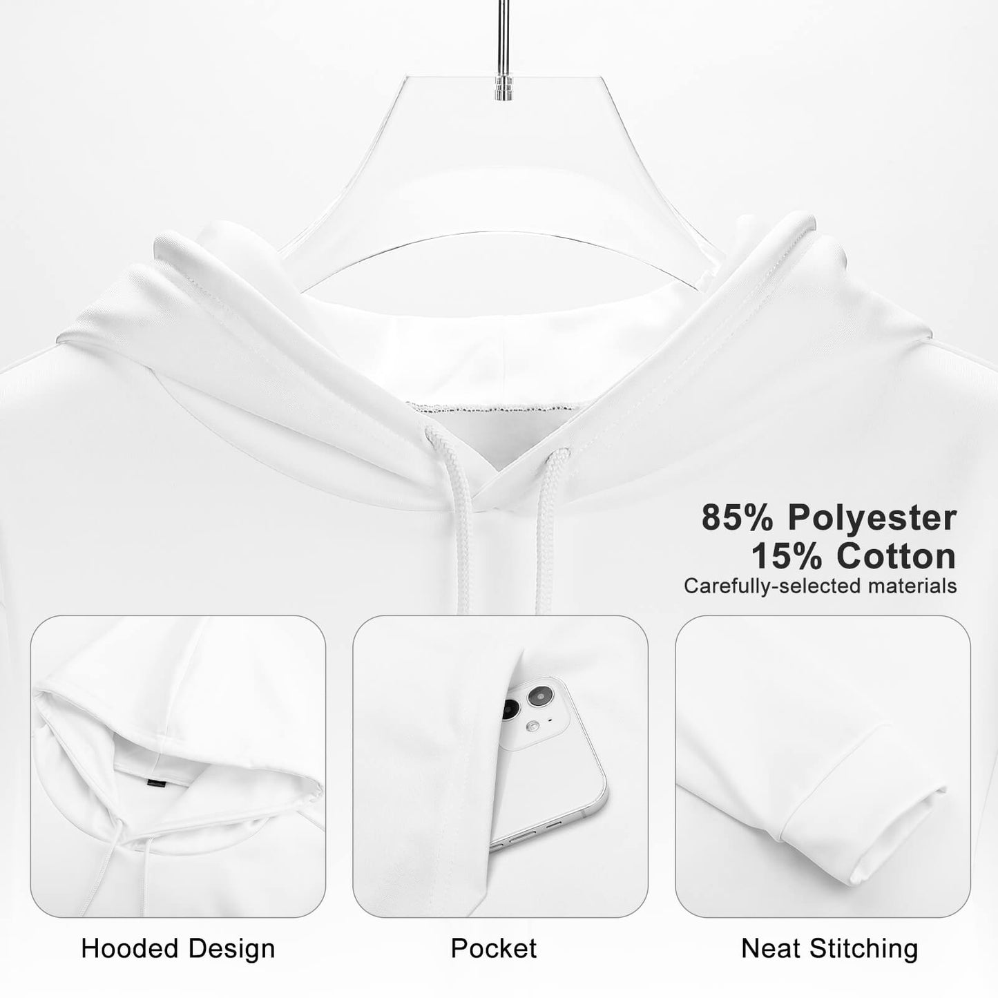 Custom Hooded Sweatshirt with Drop Shoulder Sleeves For Women