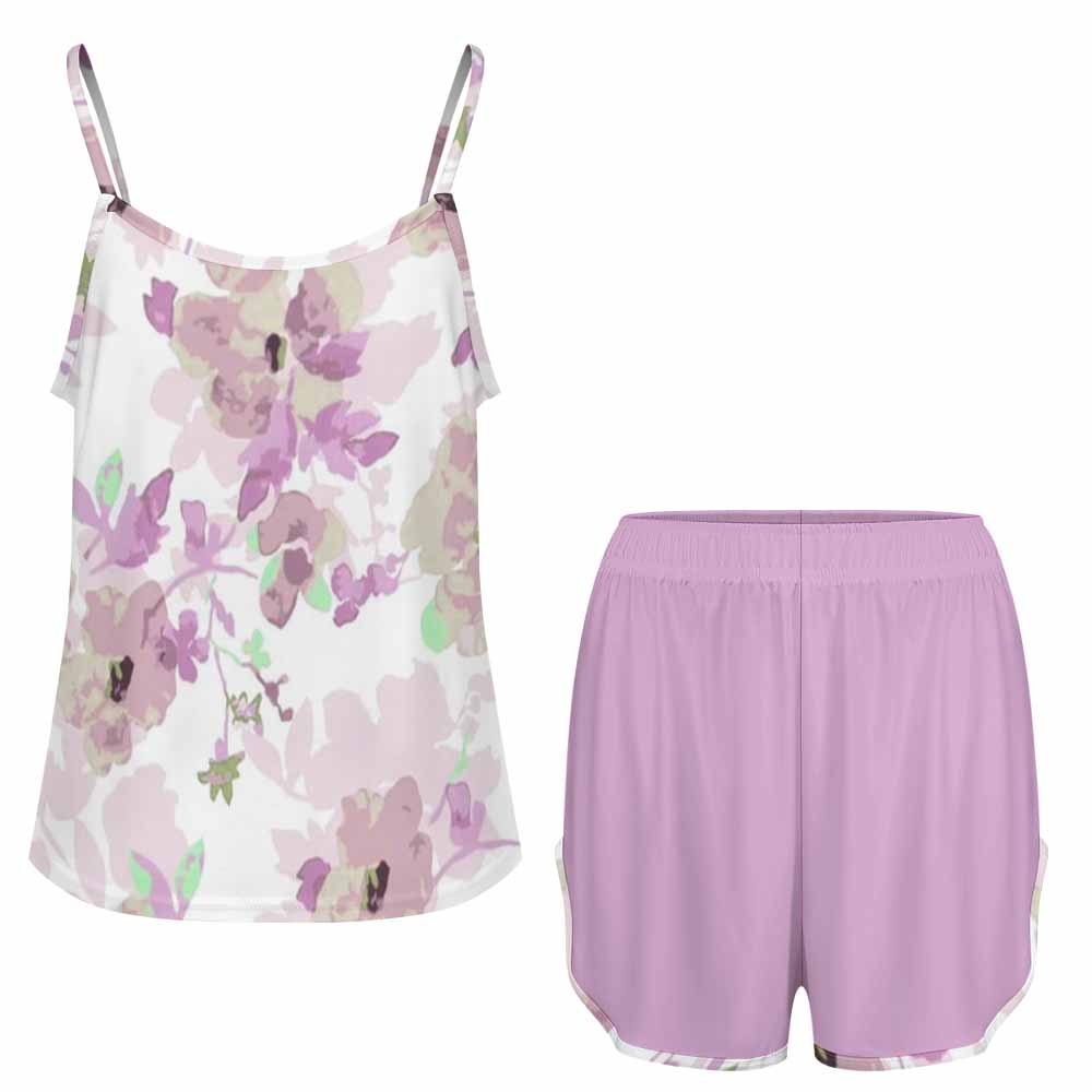 Custom Ice Silk Camisole Women's Pajama Set