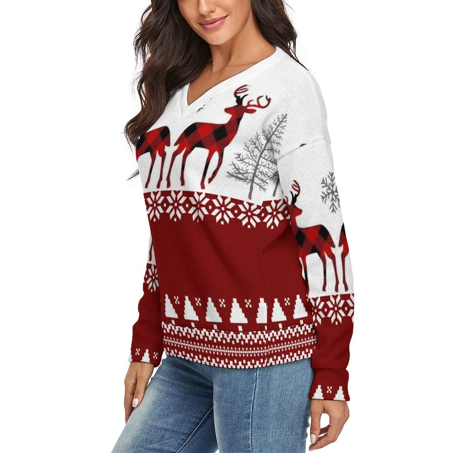 Custom Women's V-Neck Sweater