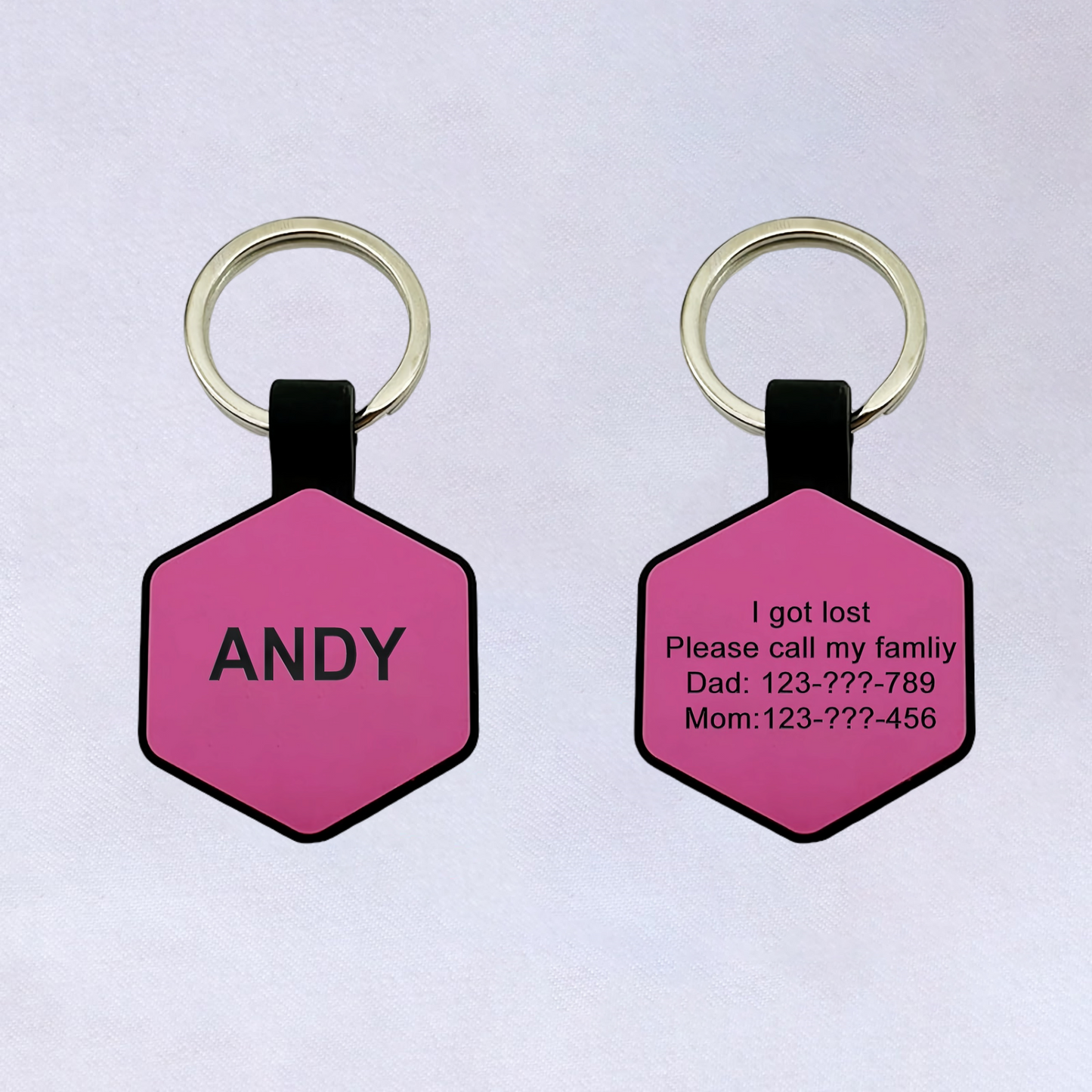 Hexagon Personalized Engraved Silicone Pet Tag