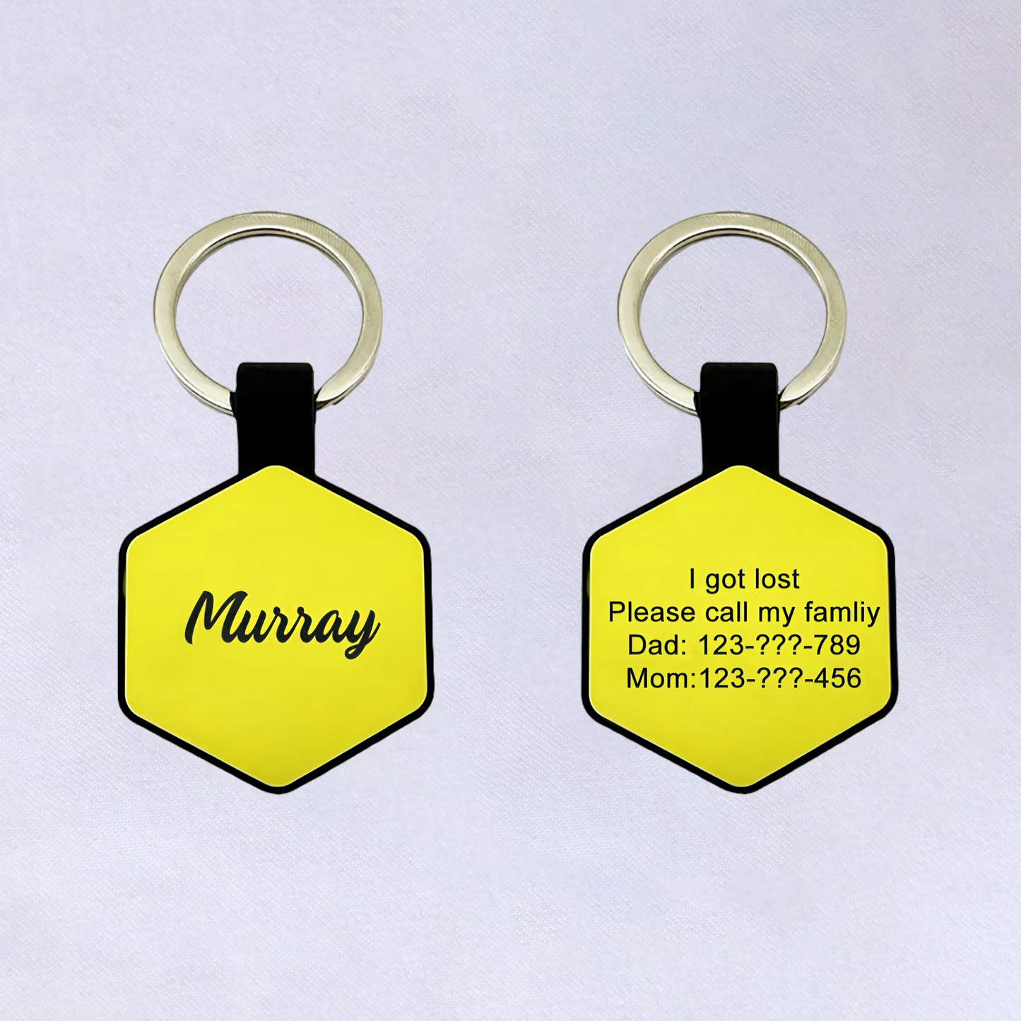Hexagon Personalized Engraved Silicone Pet Tag