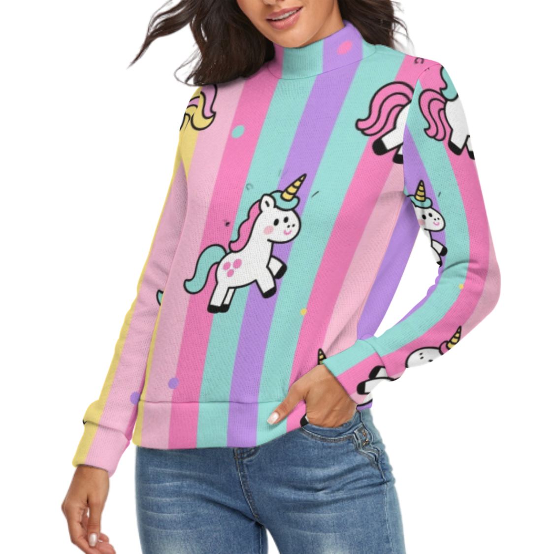Custom Women's Turtleneck Sweater