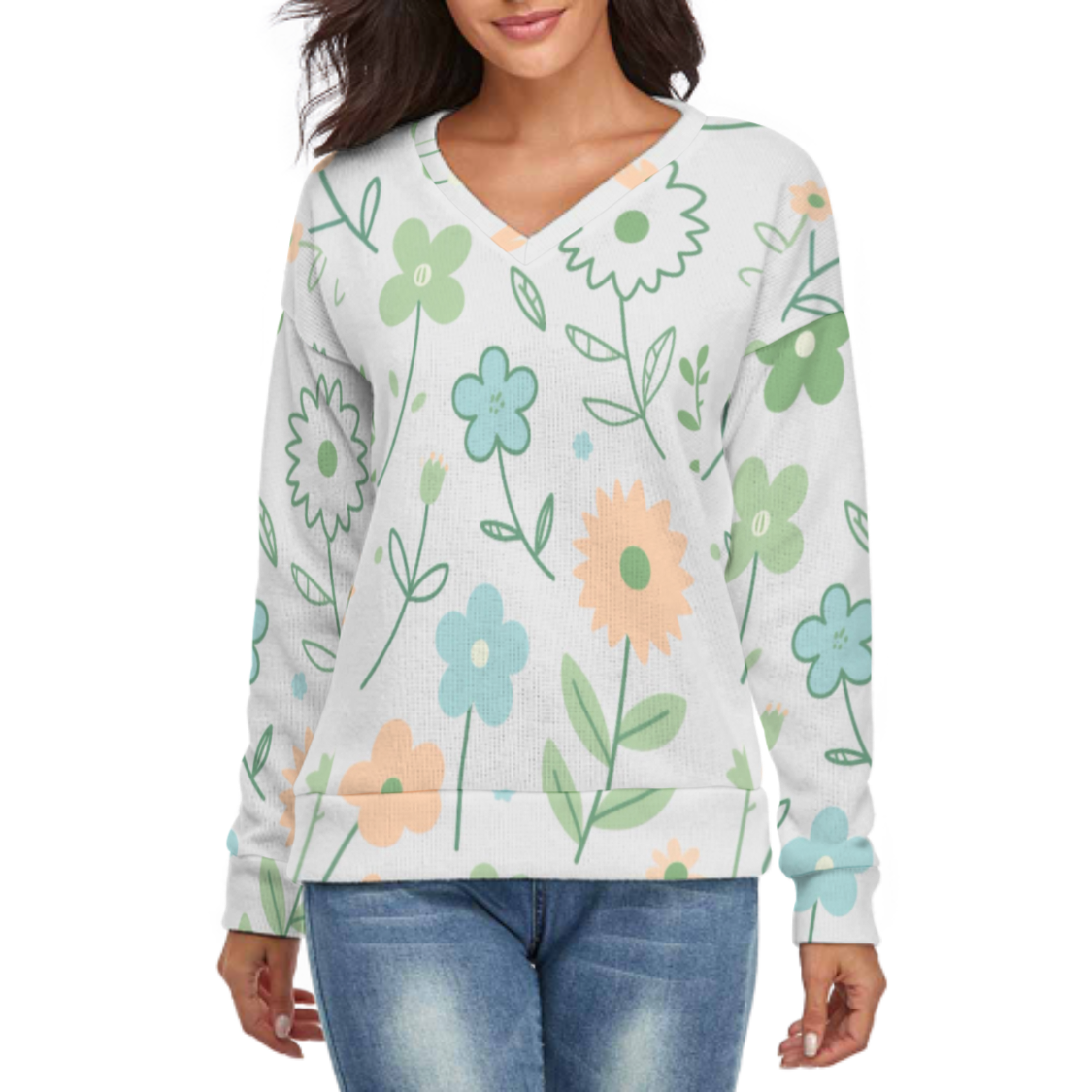 Custom Women's V-Neck Sweater