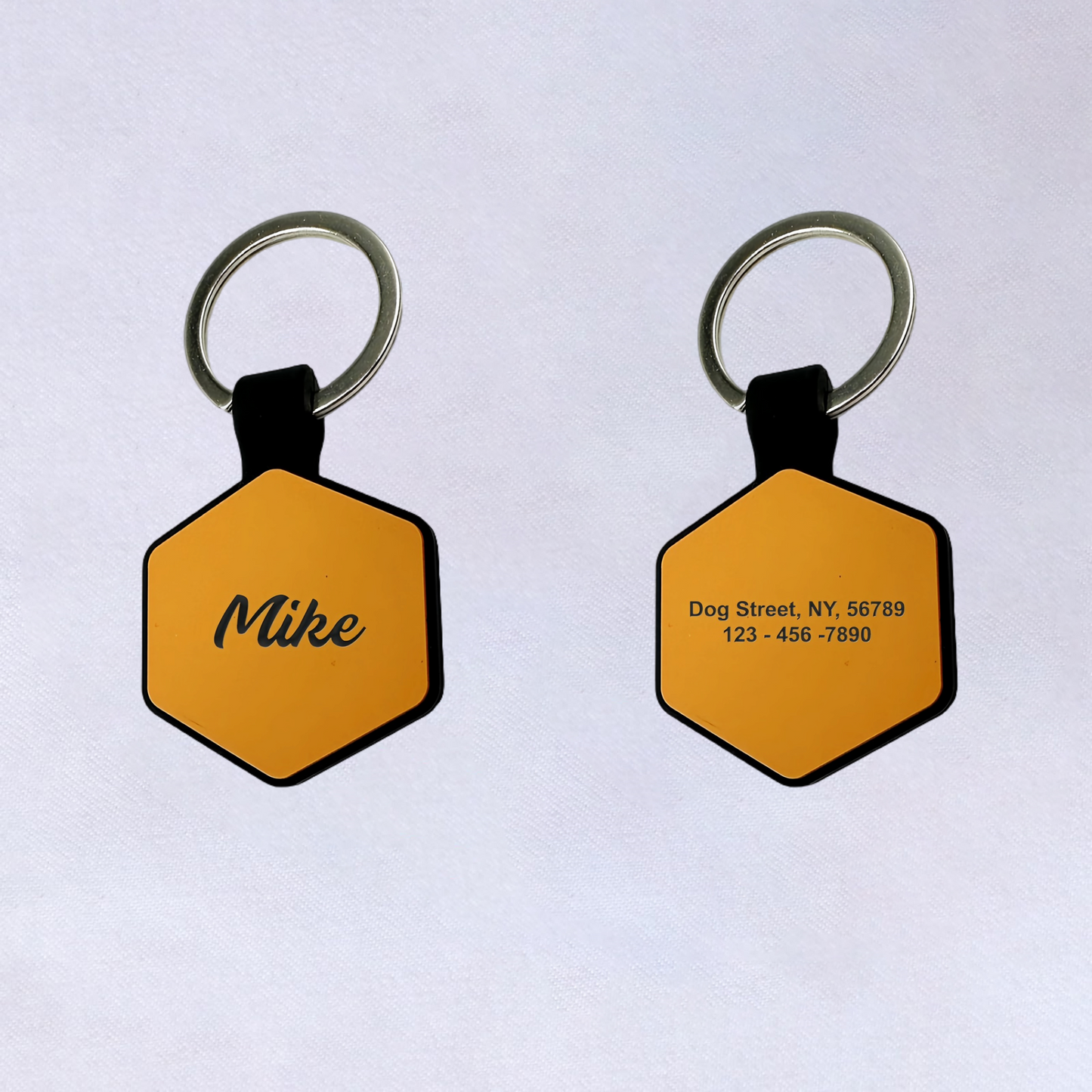 Hexagon Personalized Engraved Silicone Pet Tag