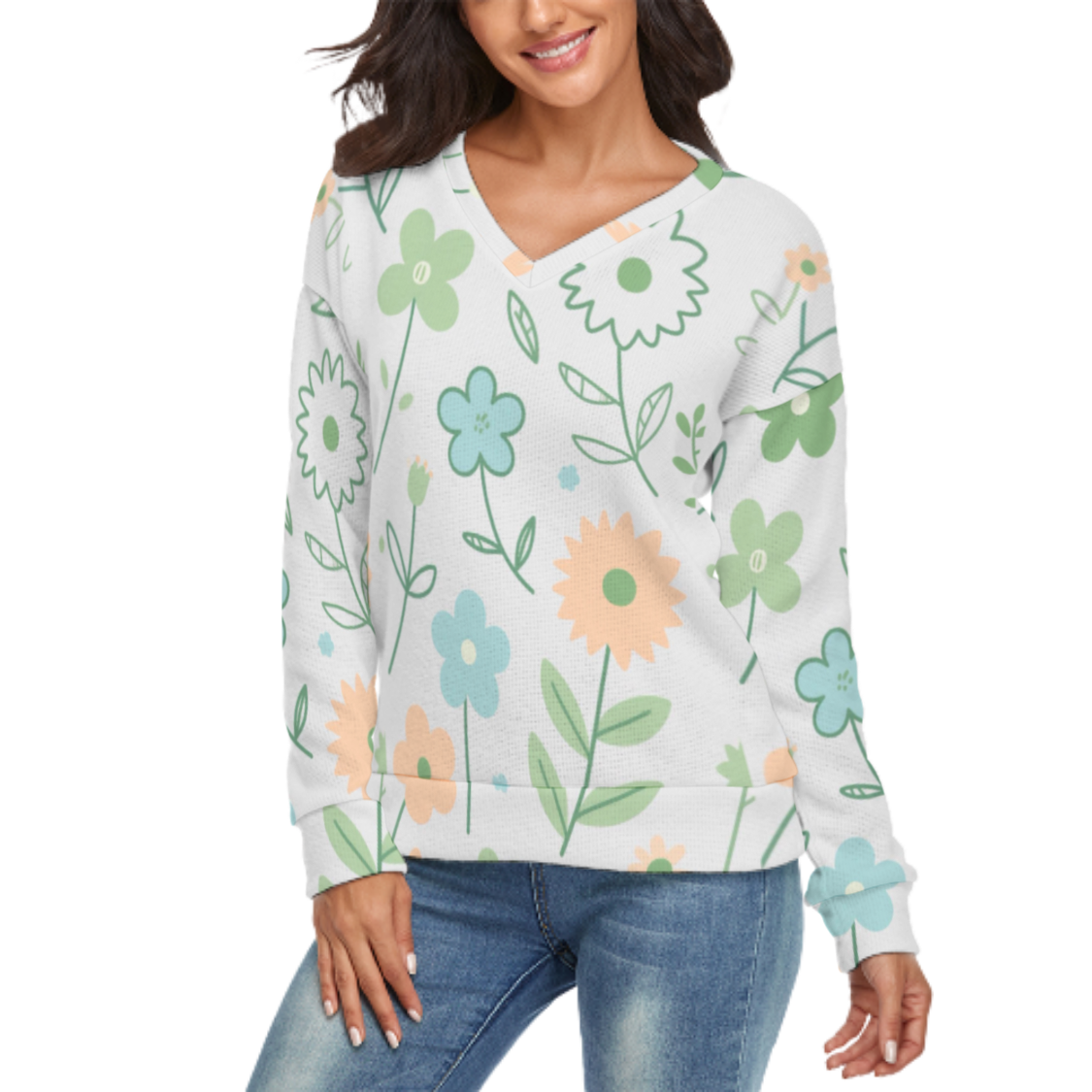 Custom Women's V-Neck Sweater