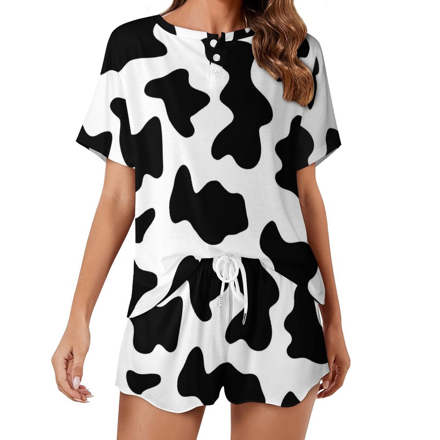 Custom Short Sleeve Loungewear Set For Women