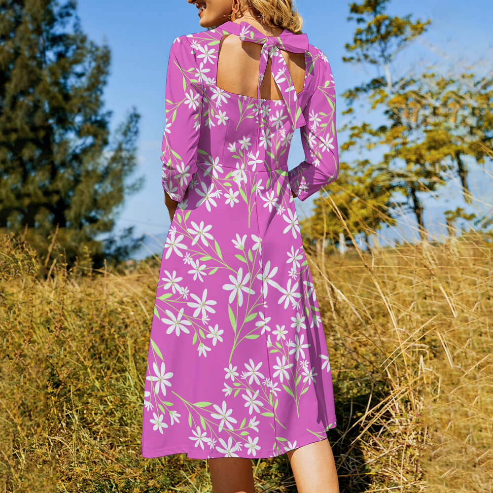 Custom Sweetheart Knot Flared Dress