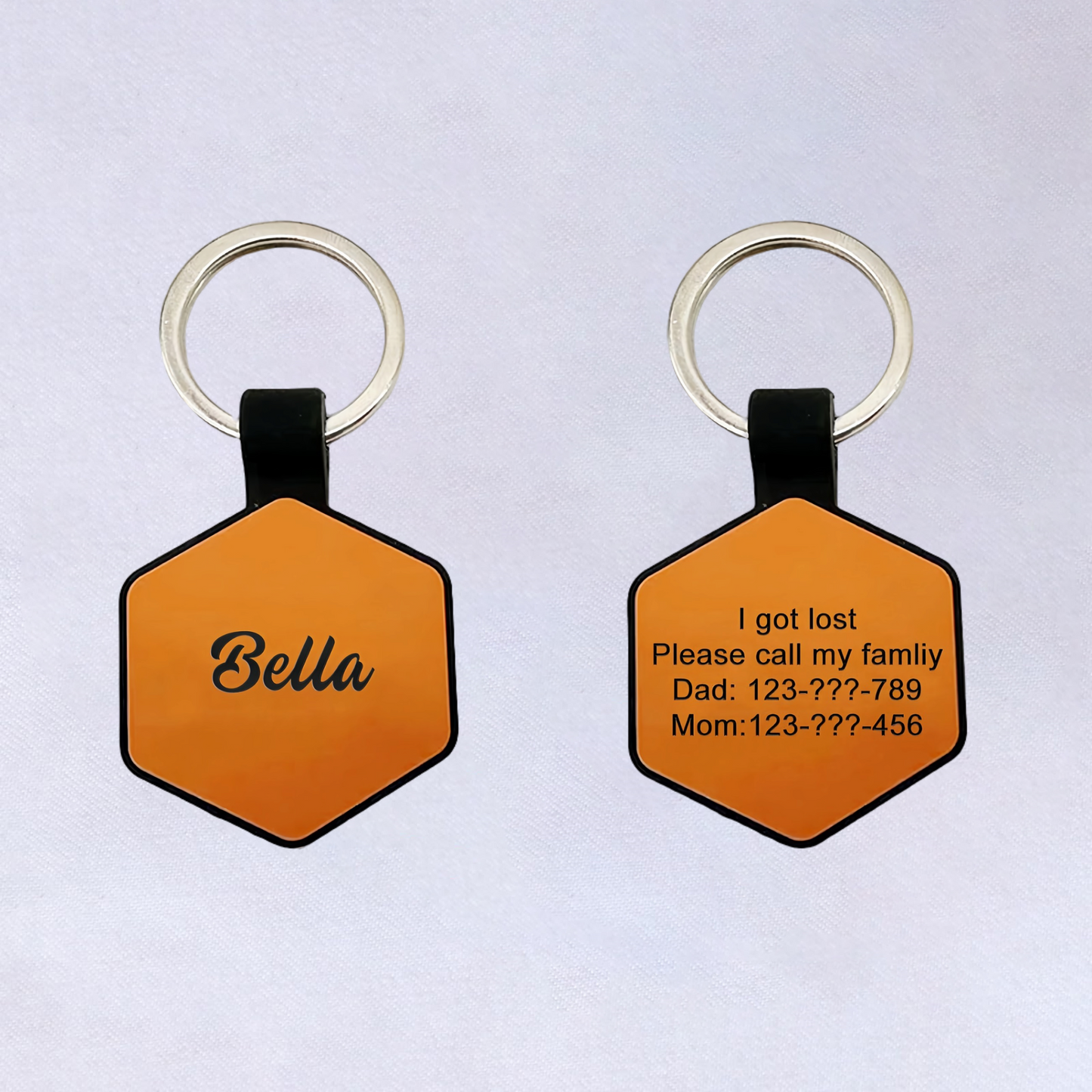 Hexagon Personalized Engraved Silicone Pet Tag