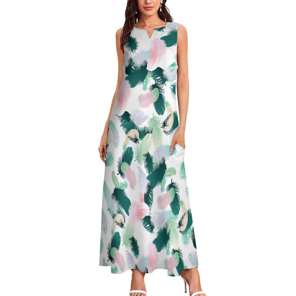 Custom Sleeveless Ankle Length Dress