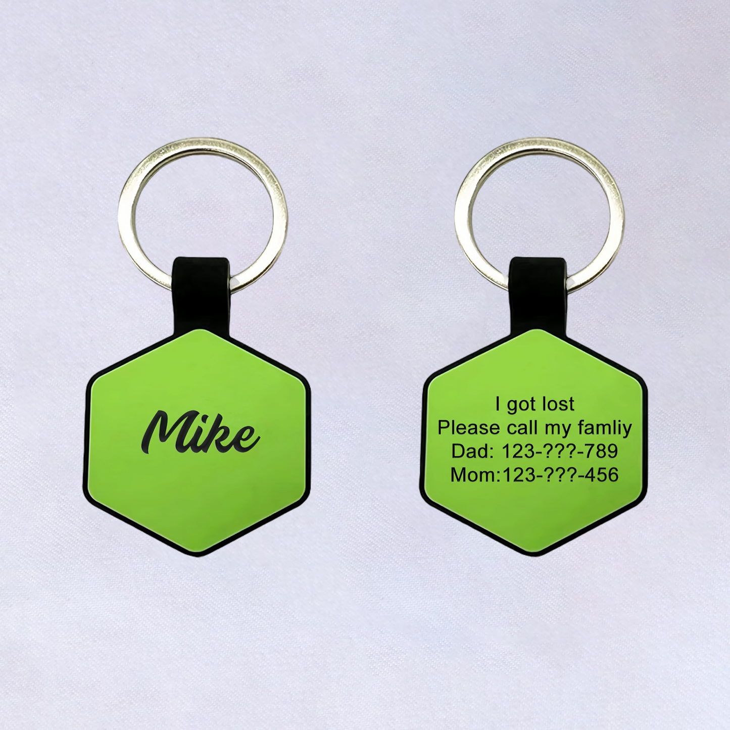 Hexagon Personalized Engraved Silicone Pet Tag