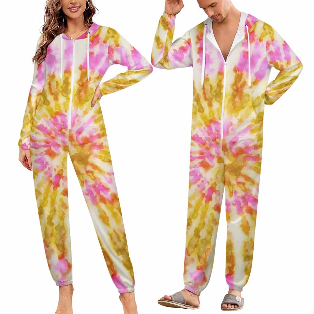 Custom One-piece Zipper Hooded Loungewear