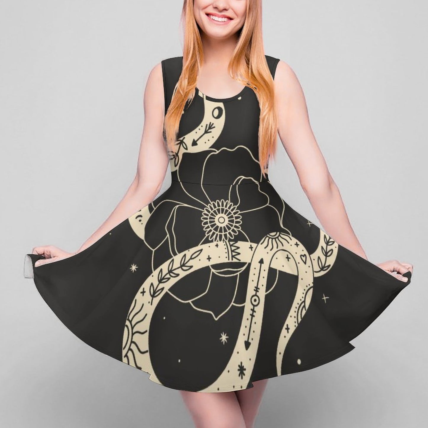 Custom Sleeveless Hemline Dress