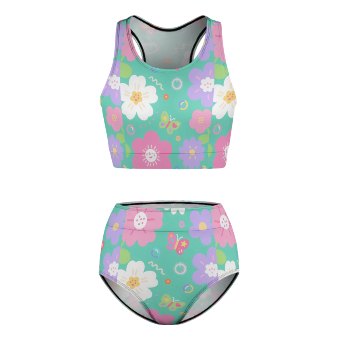 Custom Bikini Set - Supportive Top with Soft Lining & High-Waisted Swim Bottoms