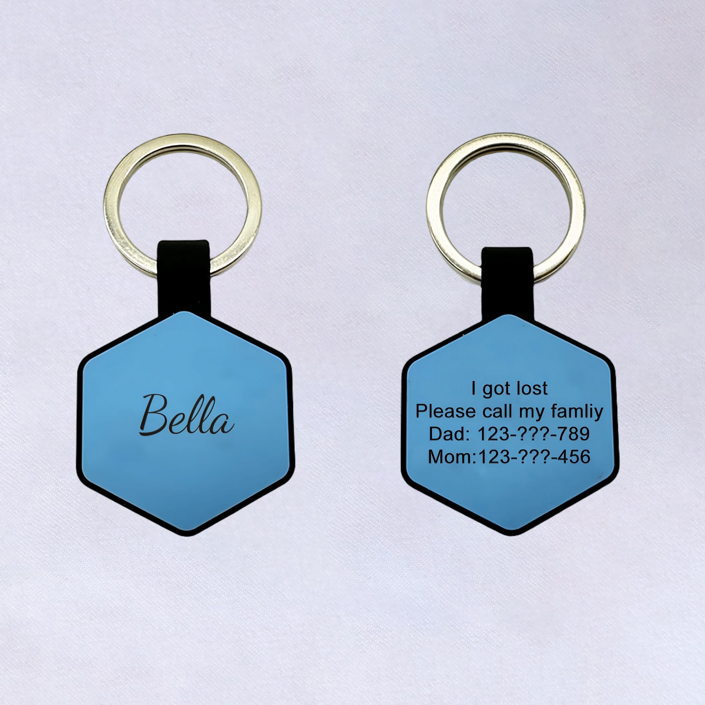 Hexagon Personalized Engraved Silicone Pet Tag