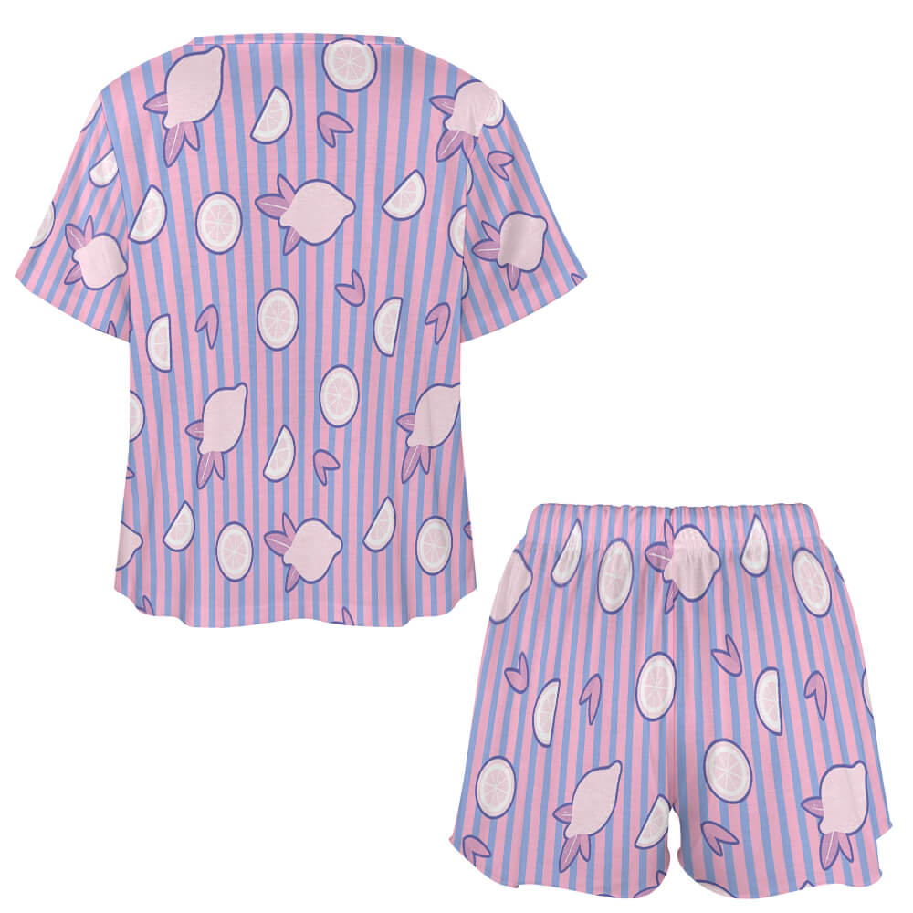 Custom Short Sleeve Loungewear Set For Women