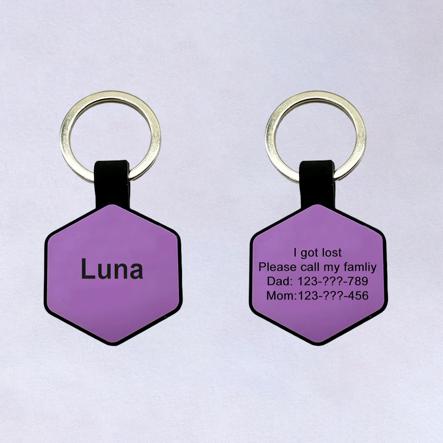 Hexagon Personalized Engraved Silicone Pet Tag