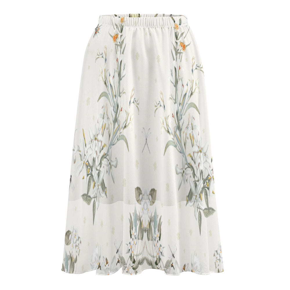 Custom Women's Double Chiffon Long Skirt