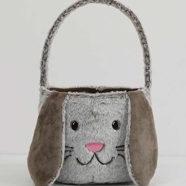 Personalized Embroidered Easter Basket Plush Rabbit Bucket