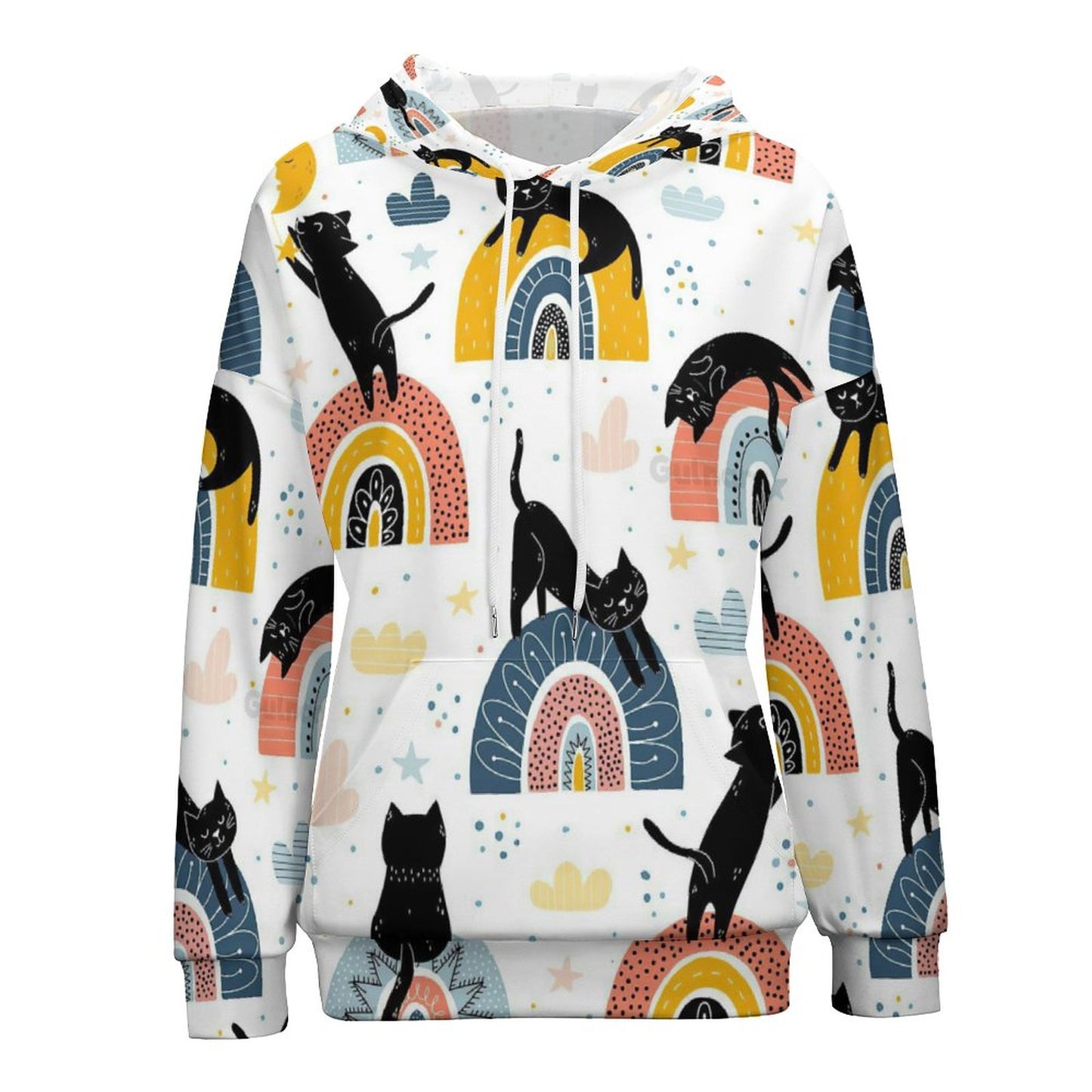 Custom Hooded Sweatshirt with Drop Shoulder Sleeves For Women