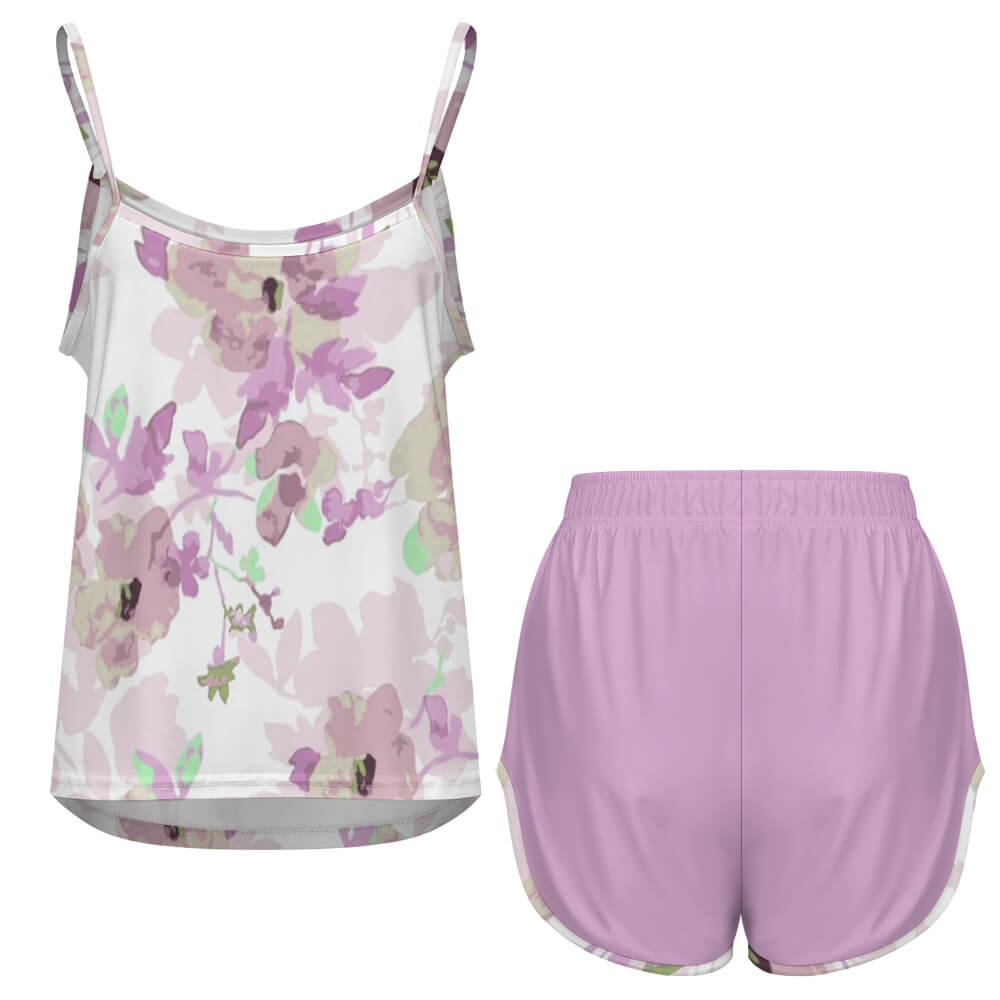 Custom Ice Silk Camisole Women's Pajama Set