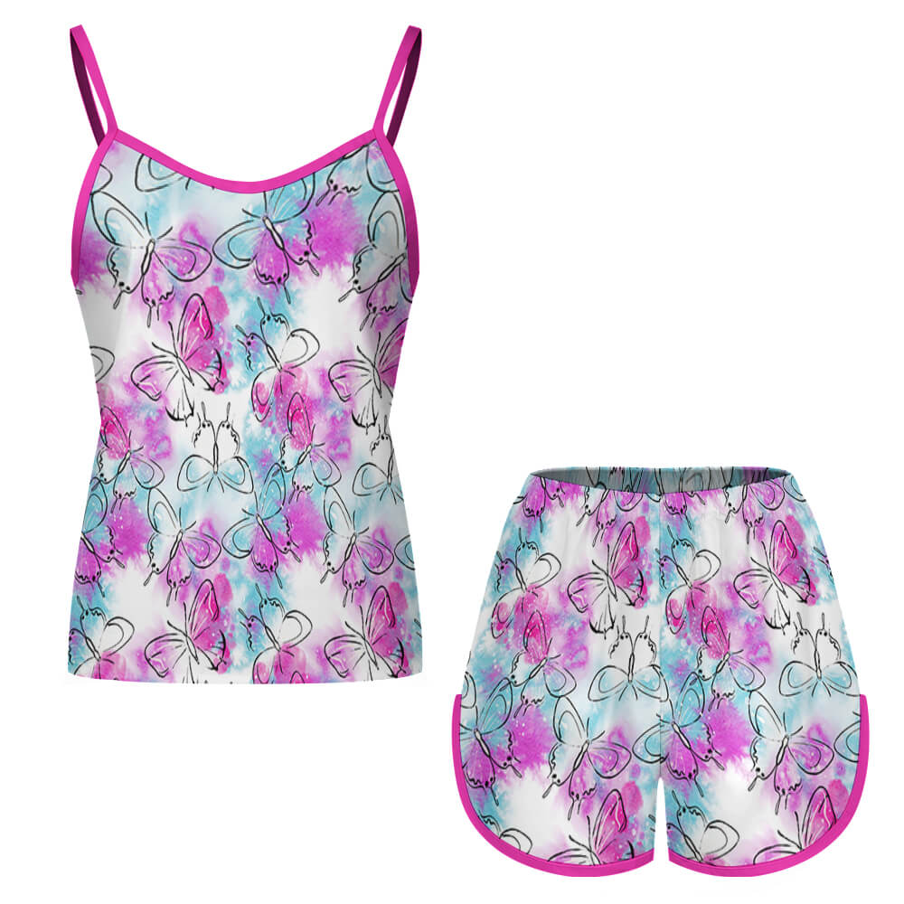 Custom Ladies Satin Camisole Pajama Set