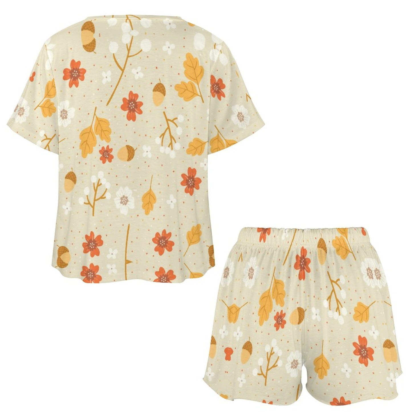 Custom Short Sleeve Loungewear Set For Women