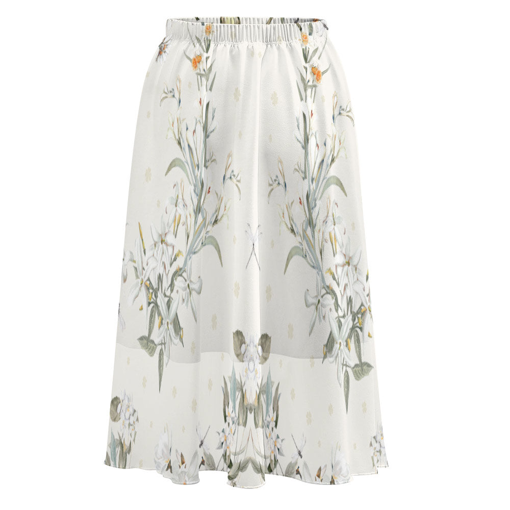 Custom Women's Double Chiffon Long Skirt