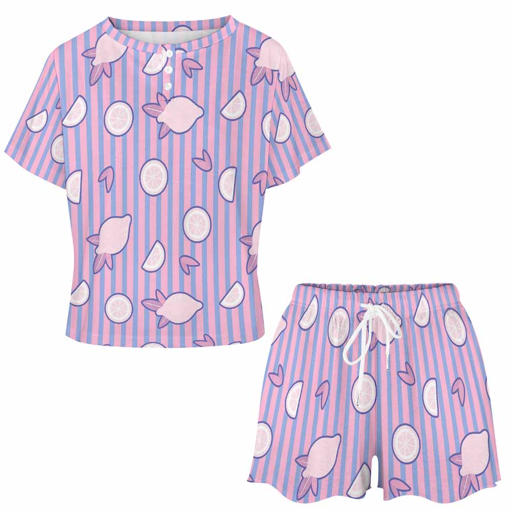 Custom Short Sleeve Loungewear Set For Women