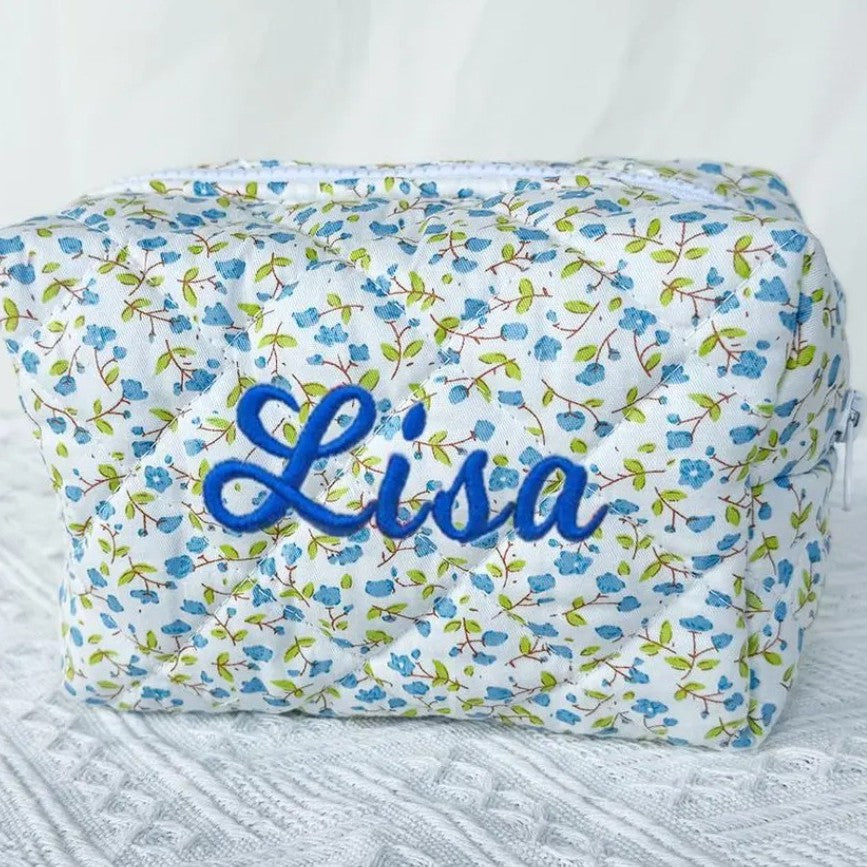 Personalized Embroidered Cotton Makeup Bag