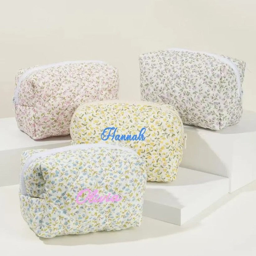 Personalized Embroidered Cotton Makeup Bag