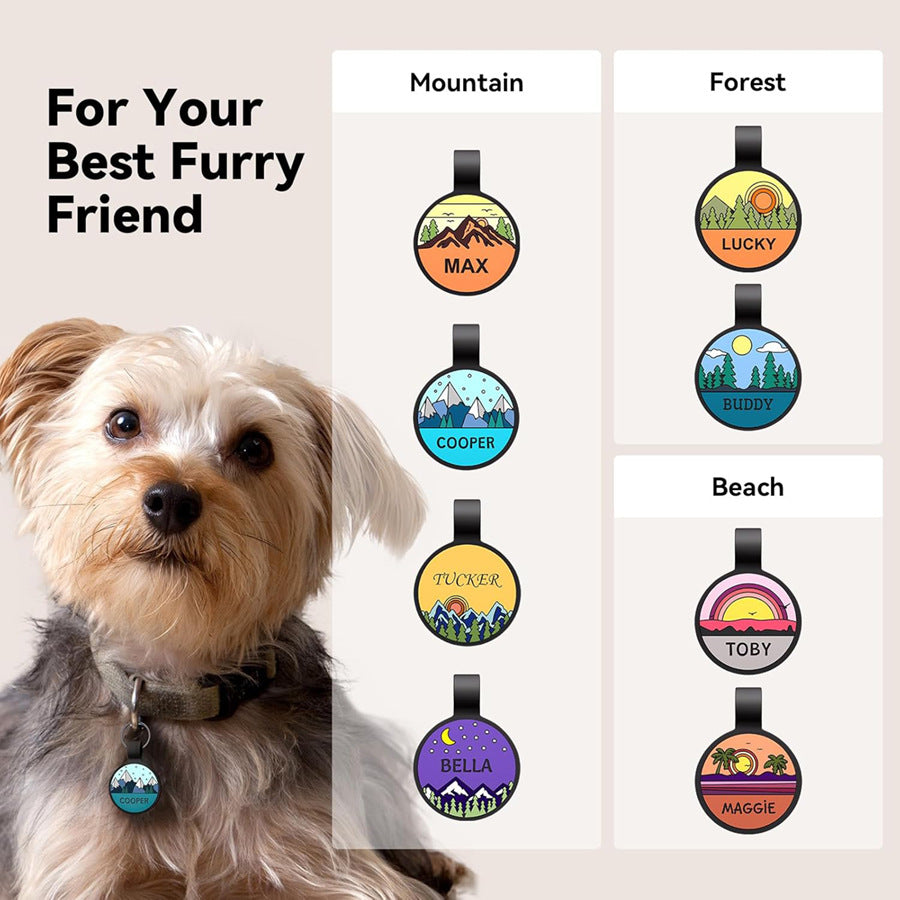 Personalized Engraved Silicone Dog and Cat Name ID Tag