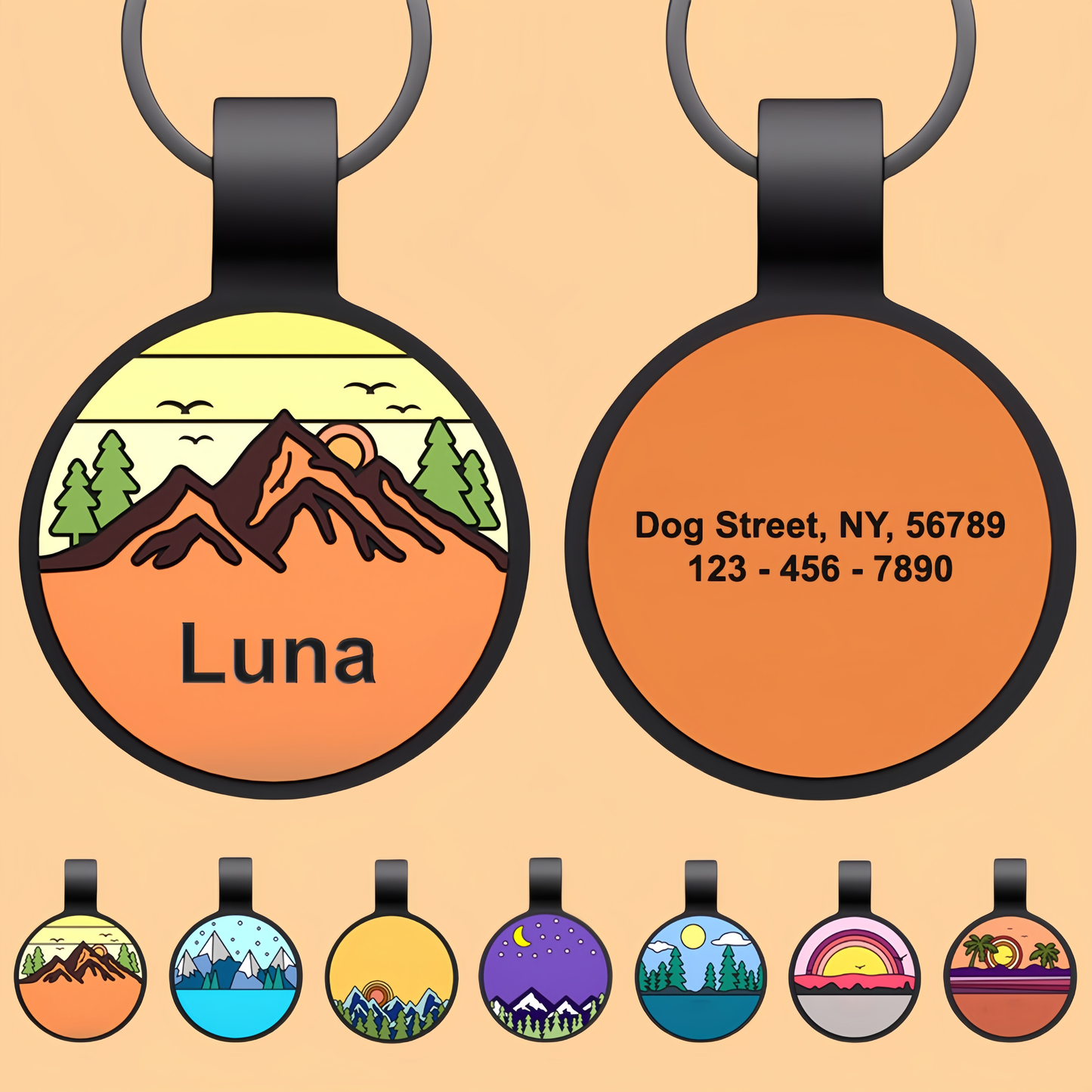 Personalized Engraved Silicone Dog and Cat Name ID Tag