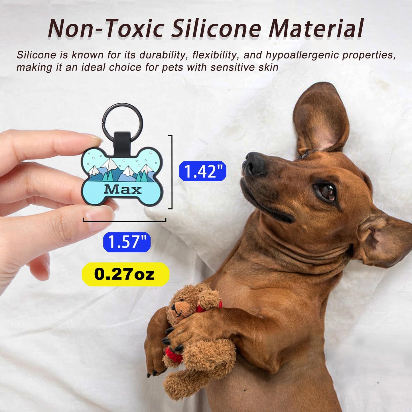 Personalized Silicone Dog and Cat Name ID Tag