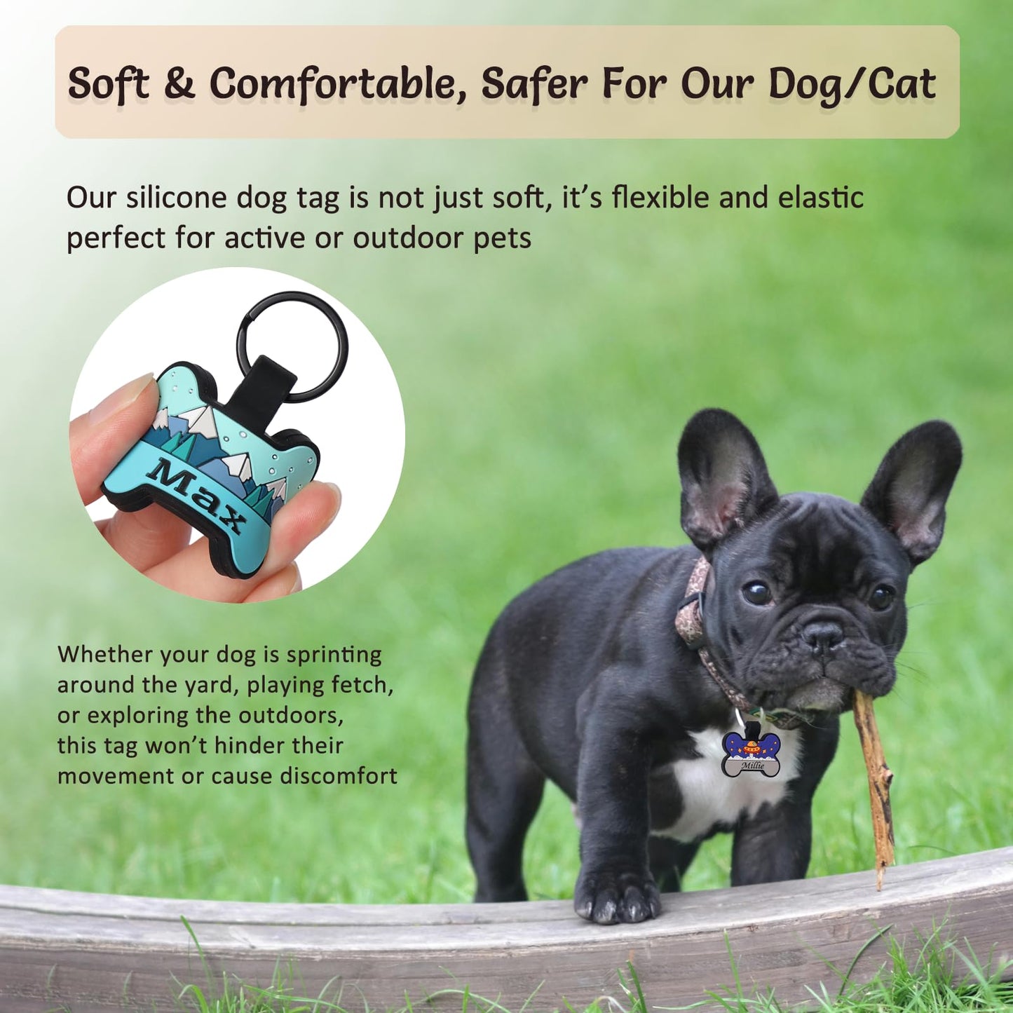 Personalized Silicone Dog and Cat Name ID Tag