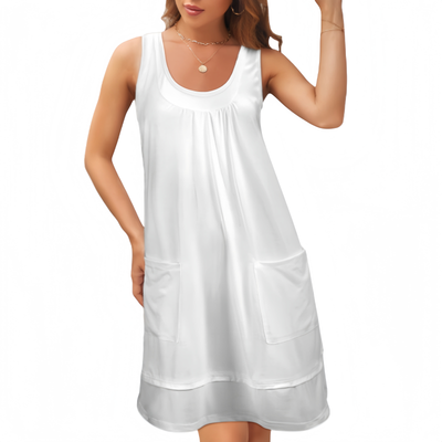 Custom Sleeveless U-neck Fake Two Piece Dress