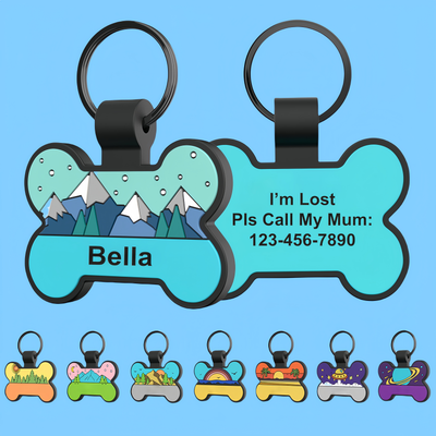 Personalized Silicone Dog and Cat Name ID Tag