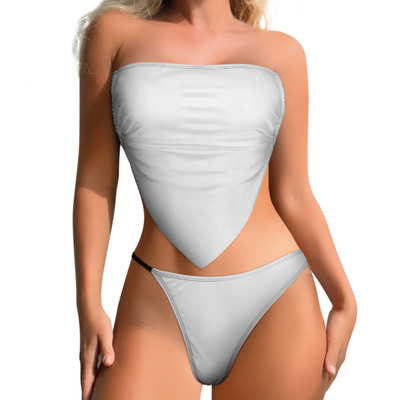 Custom Bikini Set - Detachable Padded Bandeau & Single Tie-Side Hip Enhancer
