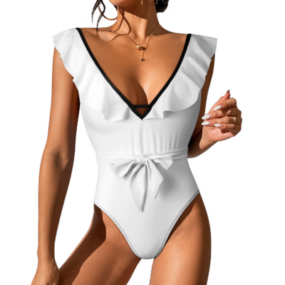 Custom Plunge Neck One-Piece Swimsuit