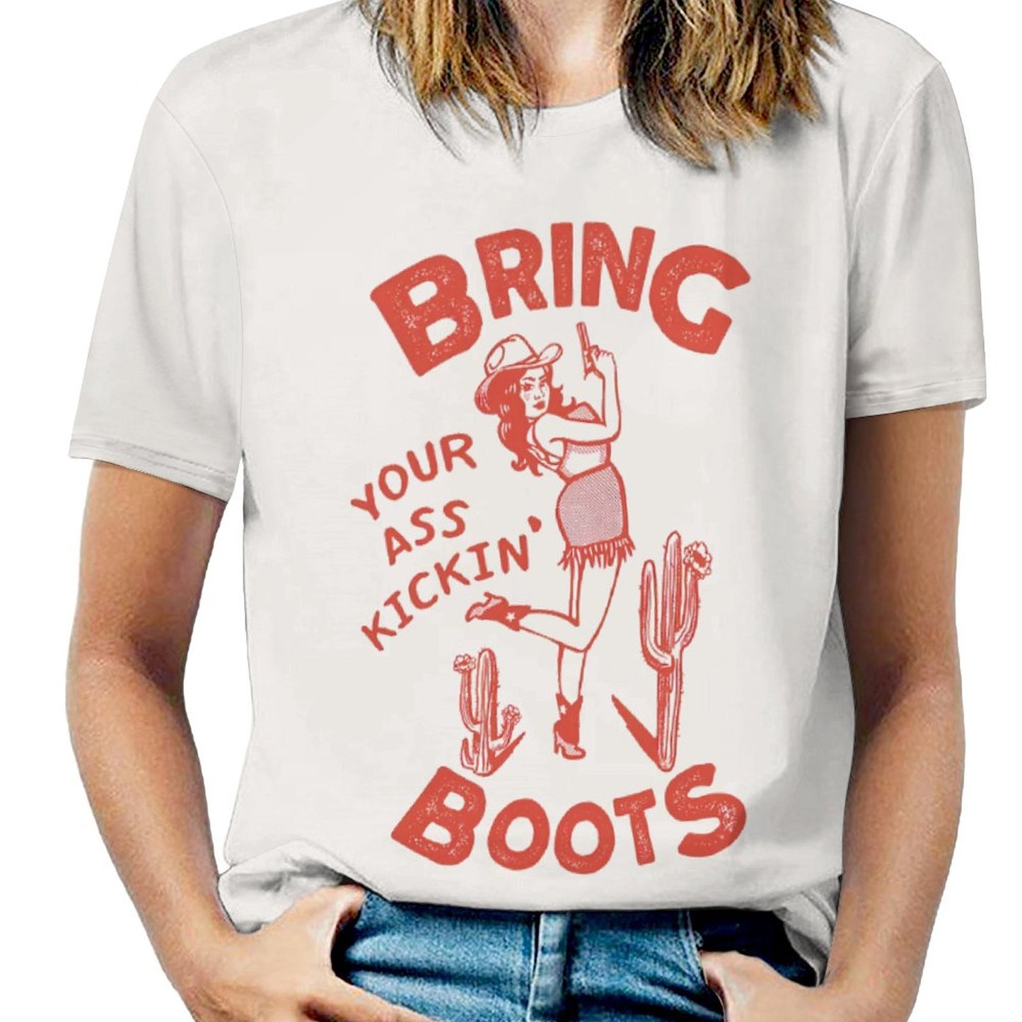 Custom Mid Sleeve Full Print T-shirt For Women