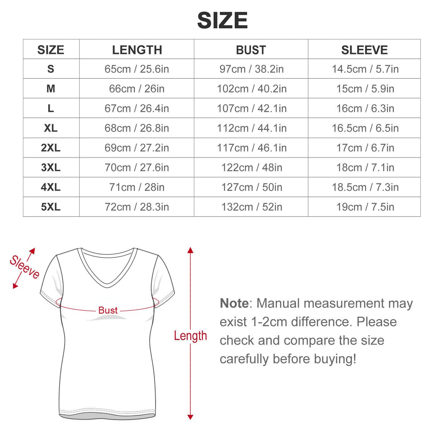 Custom V-neck Short Sleeve T-shirt For Women