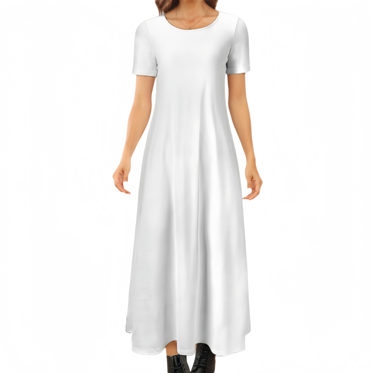 Custom Round Neck Short Sleeve Dress