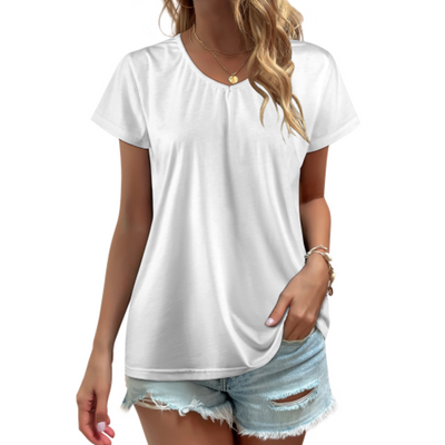 Custom V-neck Short Sleeve T-shirt For Women