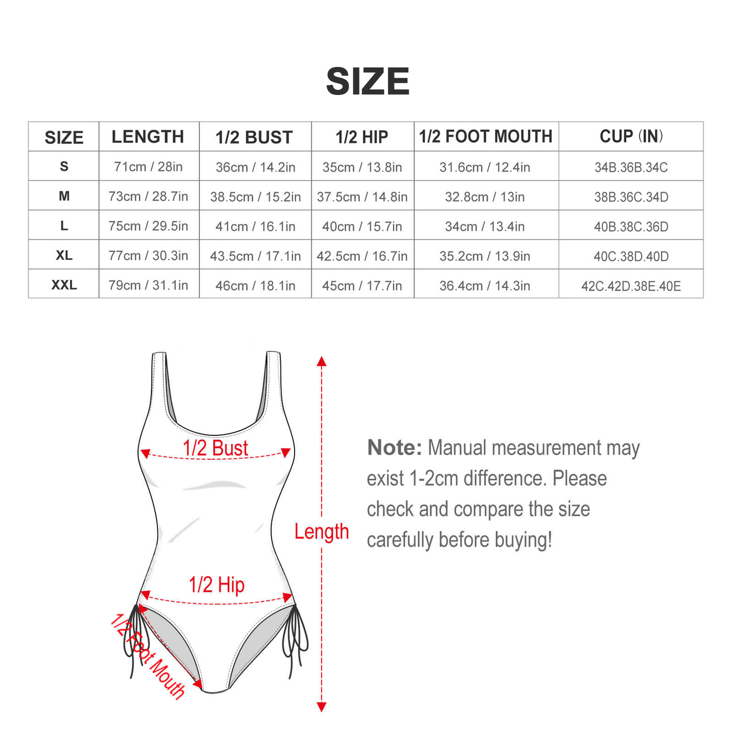 Customizable One-Piece Bikini Swimsuit - Personalized Graphics