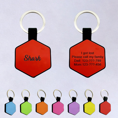 Hexagon Personalized Engraved Silicone Pet Tag
