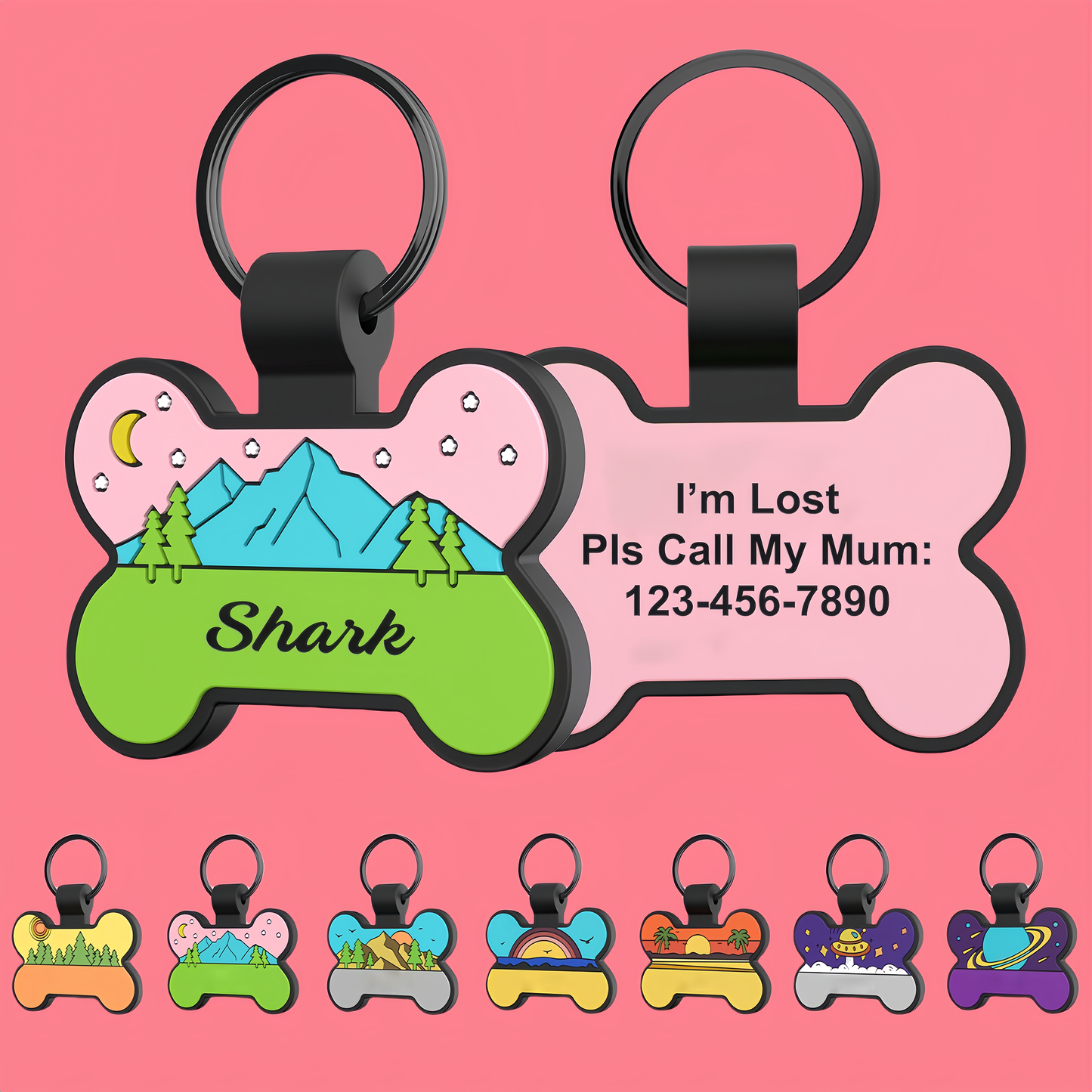 Personalized Silicone Dog and Cat Name ID Tag